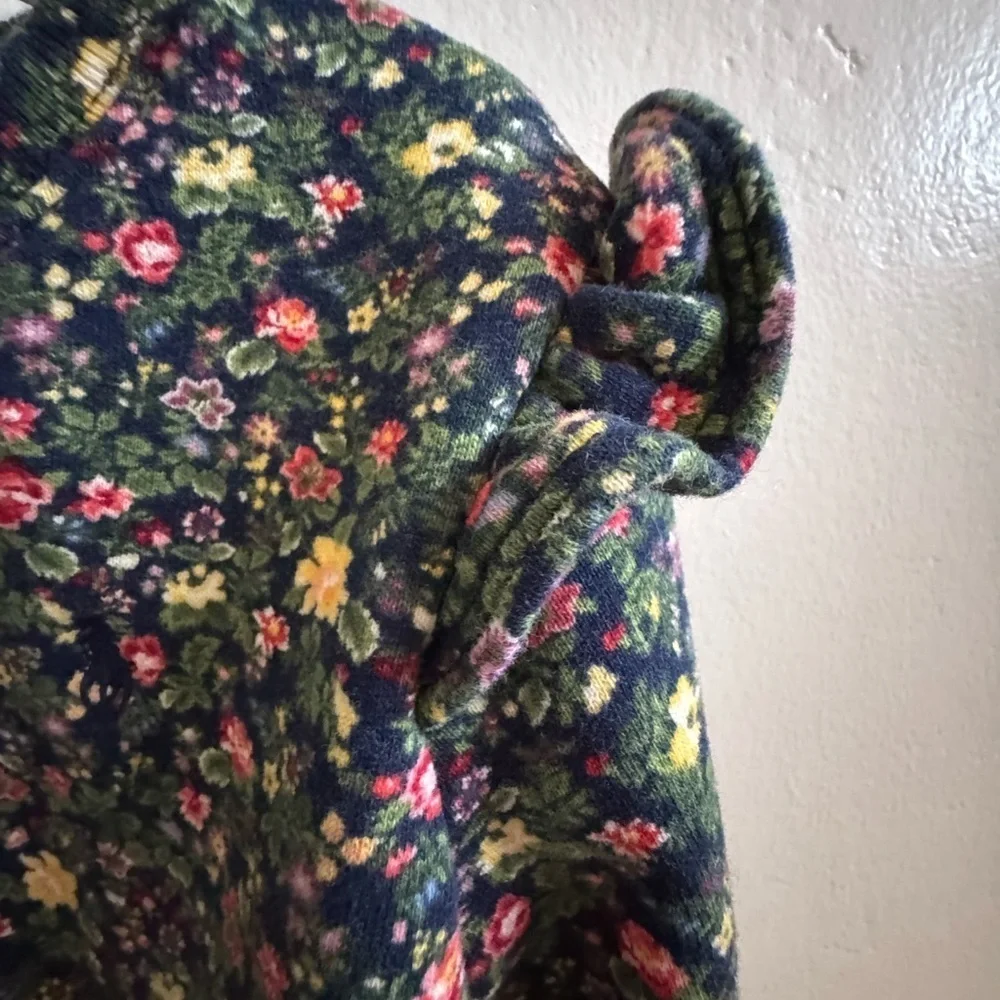 Polo Ralph Lauren Girls Floral Fleece Sweatshirt Ruffle Shoulders 6X